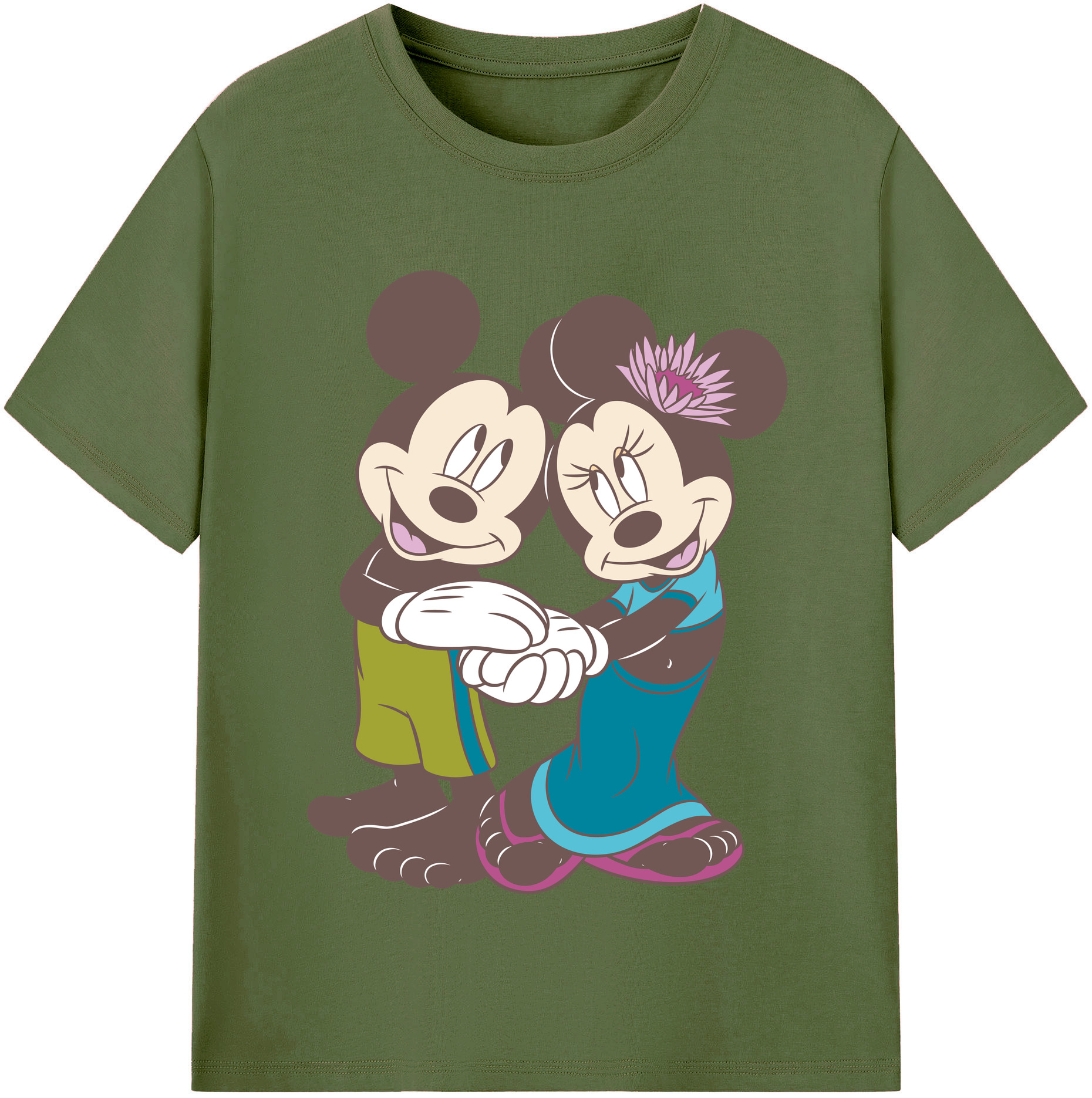 （画像用） ミッキーマウス Mickey Mouse 綿100％半袖Tシャツ（フロントプリント）